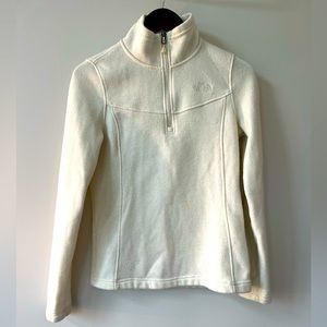 Women’s North Face Quarter Zip Pullover, White, Small